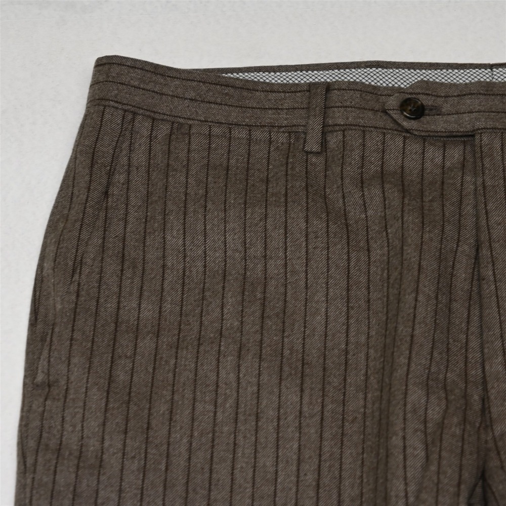 Hart Schaffner Marx‎ 42R 36x32 Brown Striped Wool Flannel USA Made Mens Suit - Picture 10 of 12